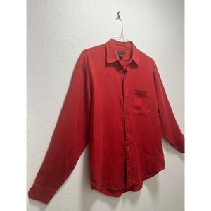 Banana Republic 100% Linen Sport Shirt Red Men Excellent Condition- Size Medium